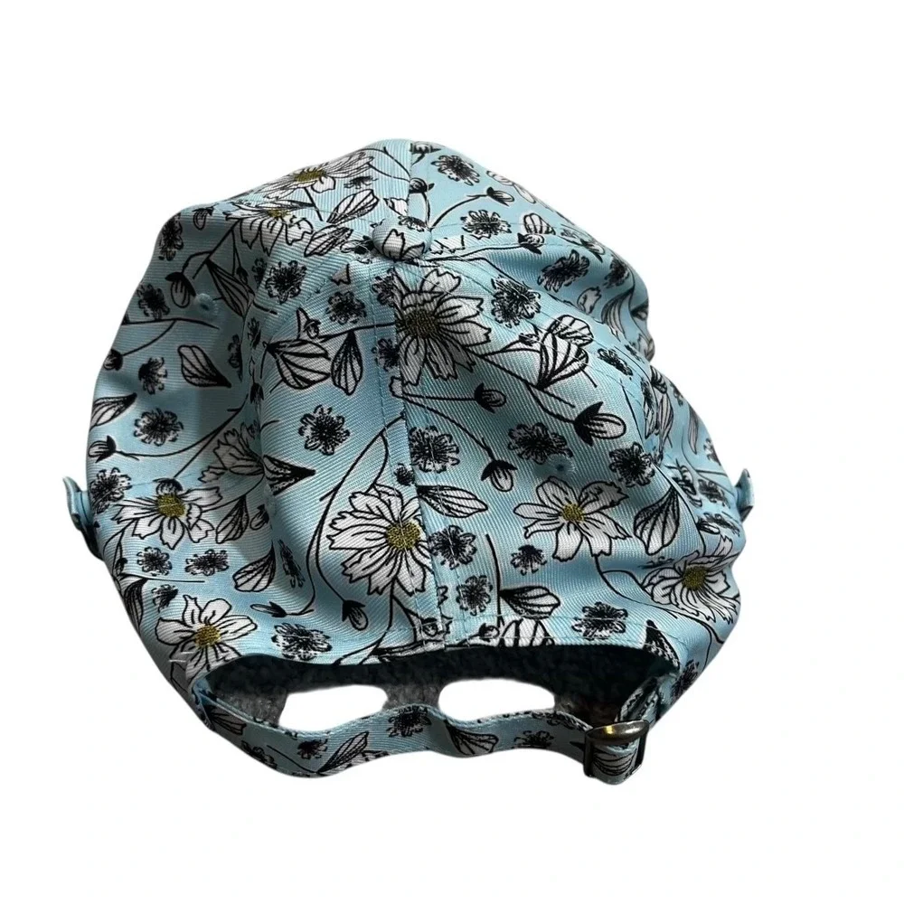 Floral Print Baseball Cap Womens OS Blue Garden Spring Summer Colorful